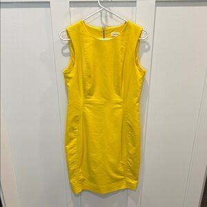 Calvin Klein Vibrant Yellow Sheath Midi Dress